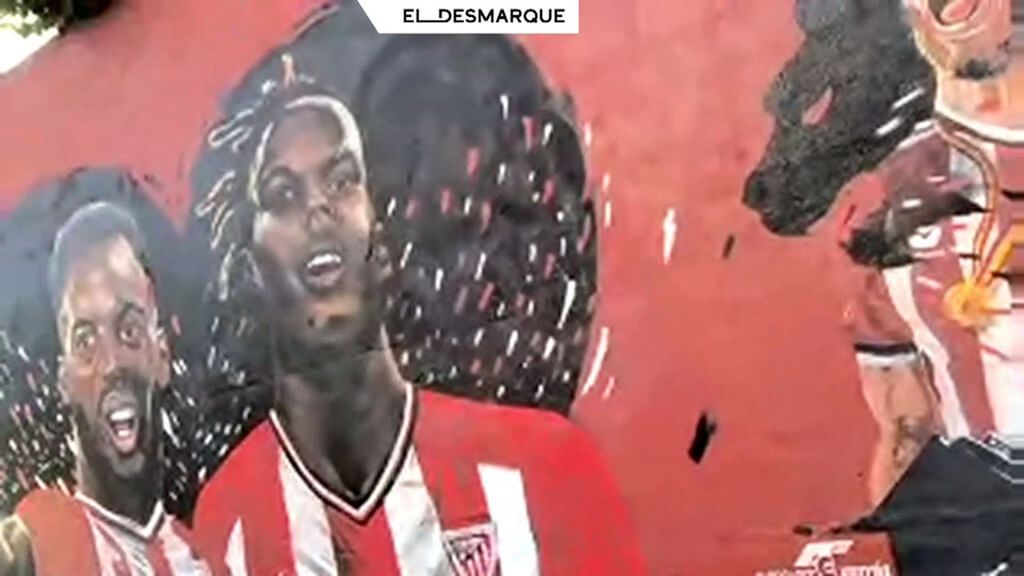 El detalle de respeto del Athletic y Nico Williams con su mural de Barakaldo