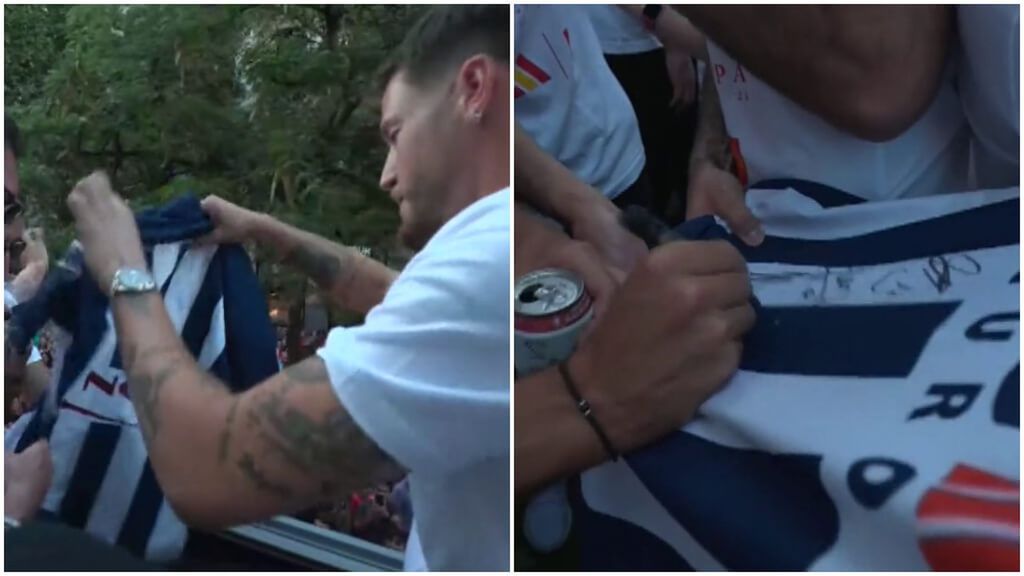 Lanzan una camiseta de la Real Sociedad y Remiro no duda: junta a todos los txuri urdines para devolverla firmada