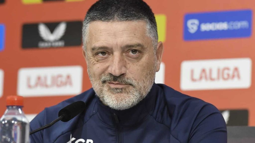 Xavier García Pimienta, en la rueda de prensa previa al Sevilla-Athletic