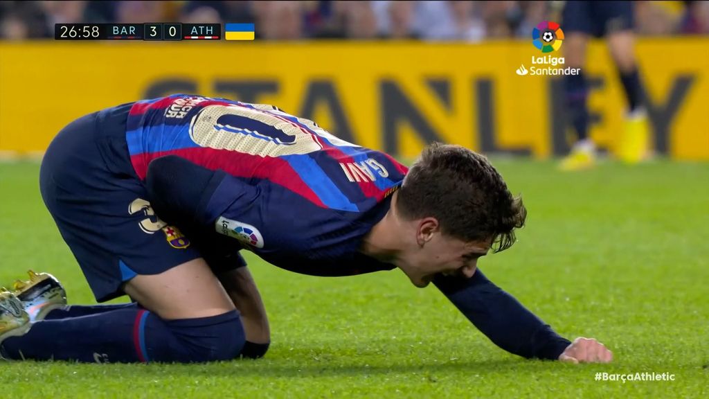 Barcelona 4-0 Athletic: Lesión de Gavi
