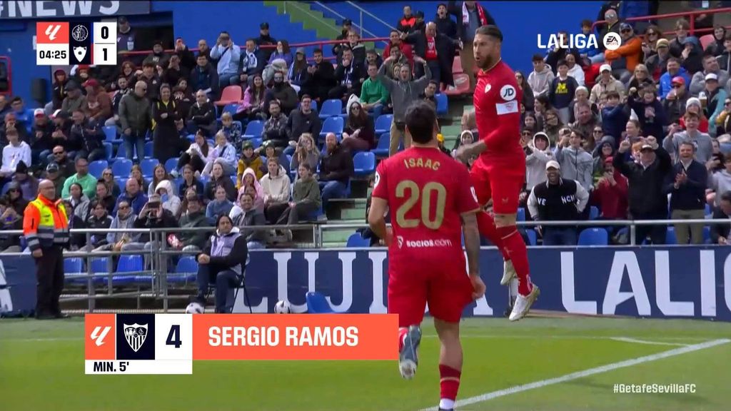 Getafe 0-1 Sevilla: Gol de Sergio Ramos