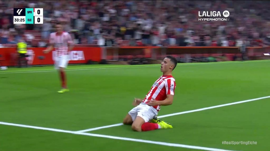 Sporting 1-0 Elche: Gol de Gaspar Campos