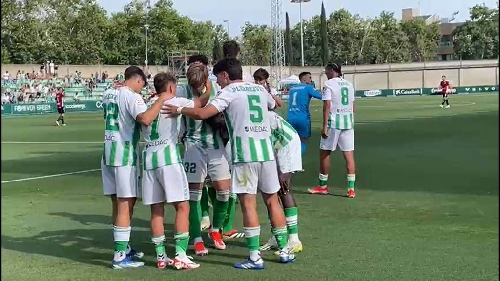 Celebración del gol de Souleymane Faye con el Betis Deportivo