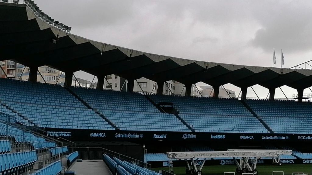 Aspecto de las obras en la Grada Marcador