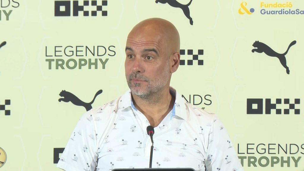 Pep Guardiola y su chiste cuando le preguntan sobre Hansi Flick: "Lo he visto desde Manchester"