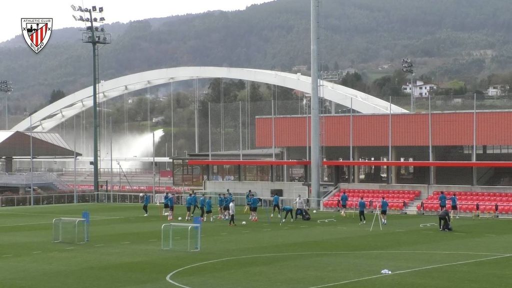 Entrenamiento del Athletic previo al partido con el Levante