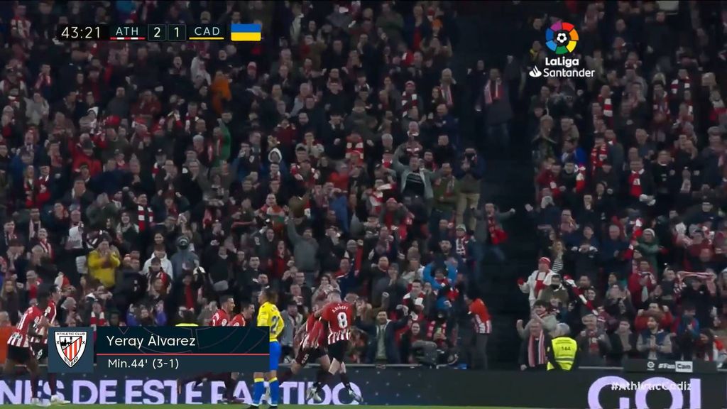 Athletic 3-1 Cádiz: Gol de Yeray
