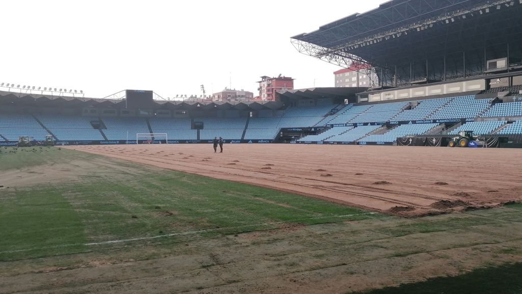 Balaídos y el cuarto cambio de césped de la temporada: así ha quedado el terreno de juego