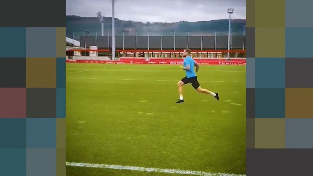 Iñigo Martínez, al más puro estilo Rocky Balboa, se machaca entrenando en Lezama