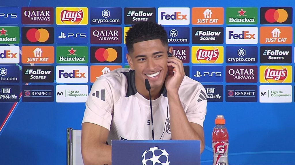 Jude Bellingham, en la rueda de prensa antes del partido contra el Arsenal en el Bernabéu