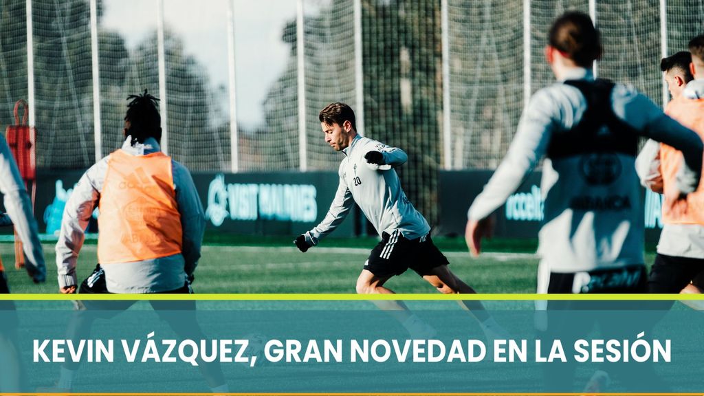 Kevin Vázquez, principal novedad en el entrenamiento del Celta