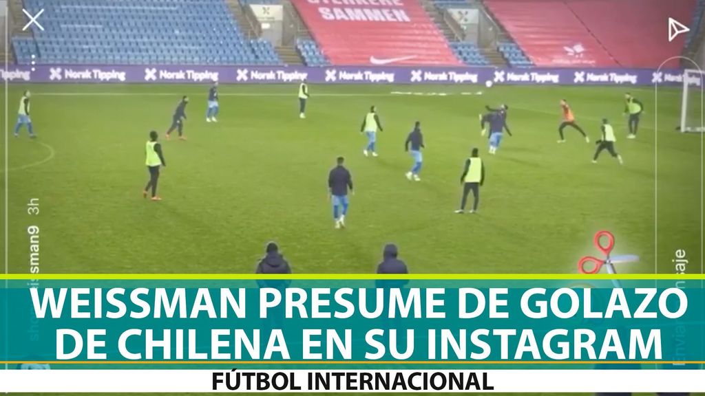 El espectacular gol de chilena de Weissman en un entrenamiento con su selección
