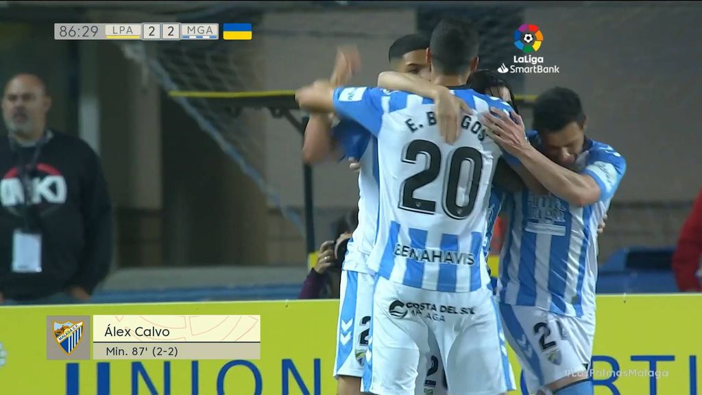 Las Palmas 2-2 Málaga: Gol de Álex Calvo