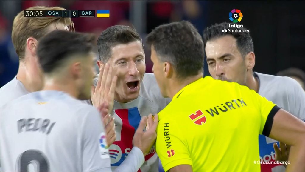 Osasuna 1-2 Barcelona: Expulsión de Lewandowski