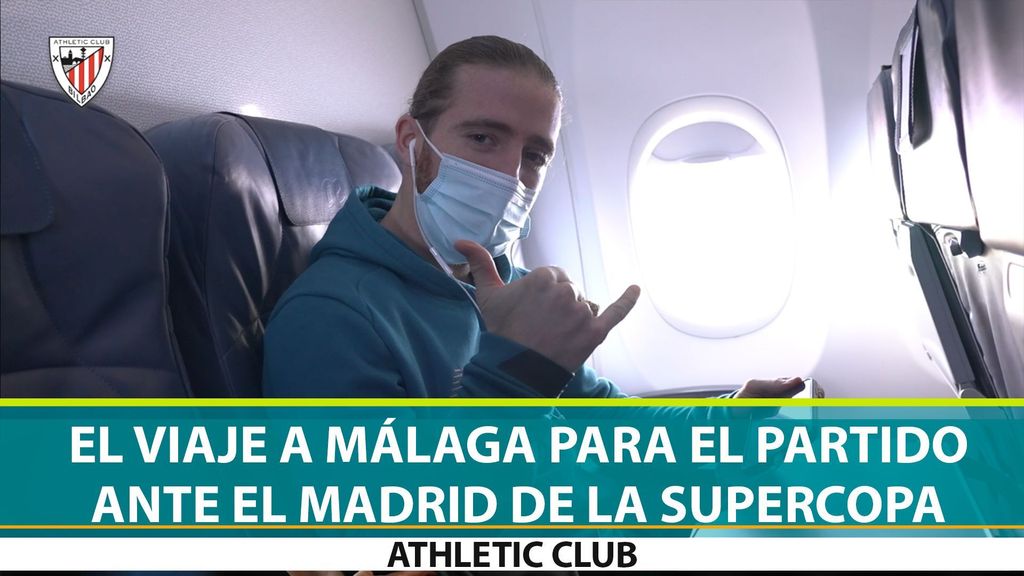 El viaje del Athletic a Málaga para la disputa de la semifinal de la Supercopa ante el Real Madrid (13-01-2021)