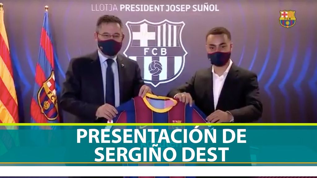 Presentación oficial de Sergiño Dest con el Barcelona