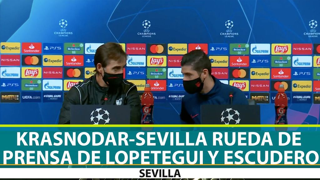 Krasnodar-Sevilla: Rueda de prensa previa de Lopetegui y Escudero