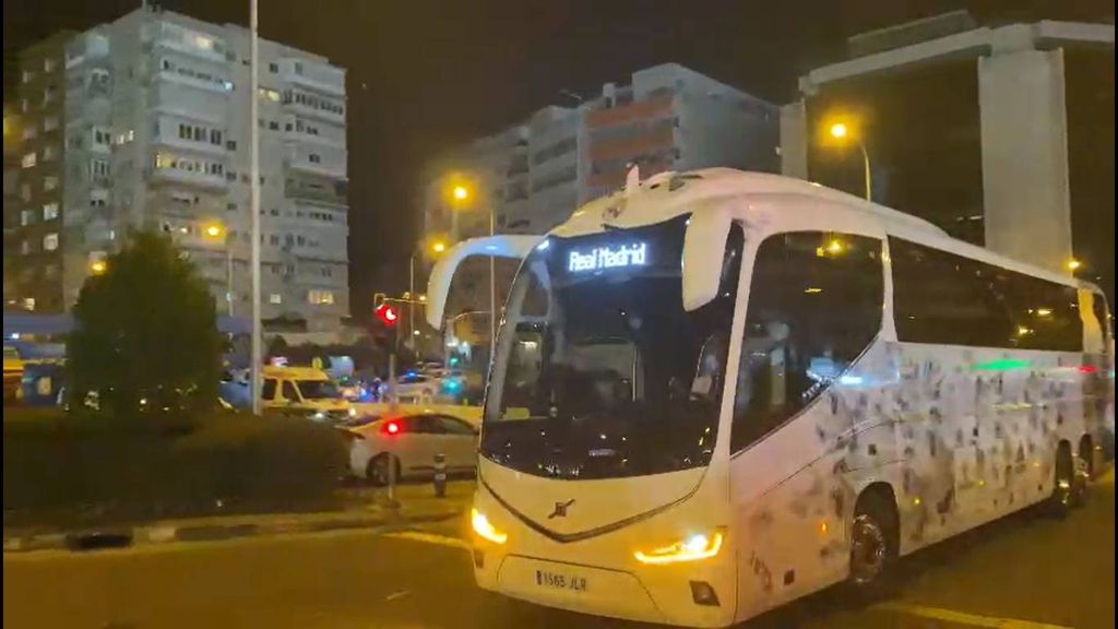 Llegada del Madrid para el partido ante el Valencia