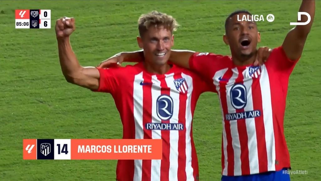 Rayo Vallecano-Atlético de Madrid: 0-7 gol de Llorente