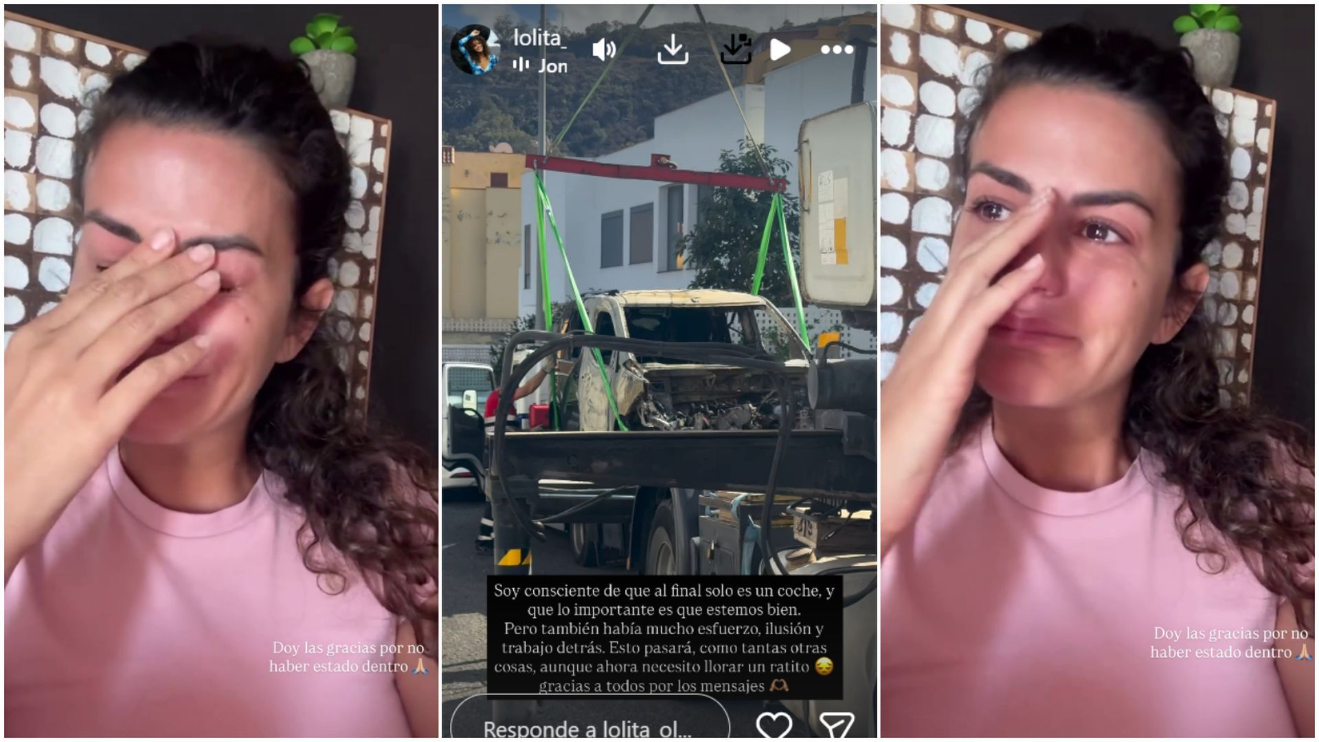 Lola Ortiz rompe a llorar al hablar del accidente que ha sufrido