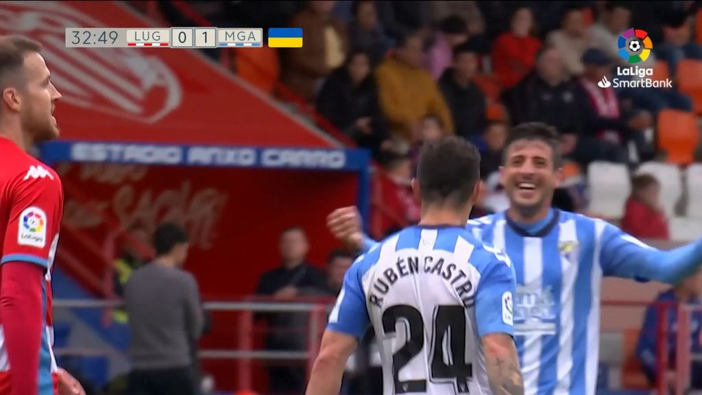Lugo 0-1 Málaga: Gol de Rubén Castro