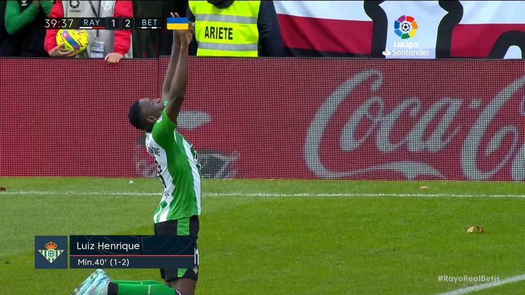 Rayo Vallecano 1-2 Real Betis: Gol de Luiz Henrique