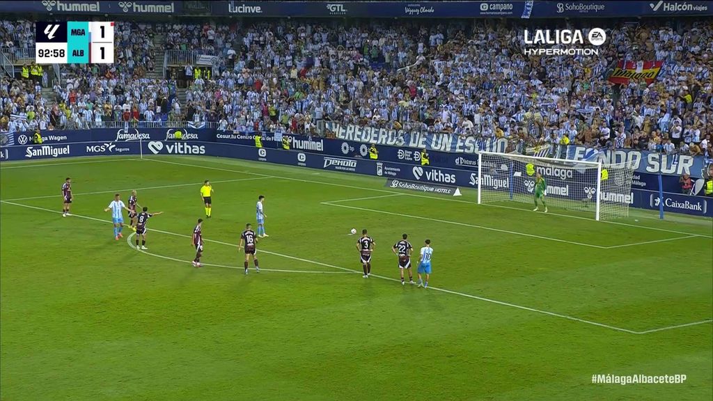 Málaga 2-1 Albacete: Gol de Cordero