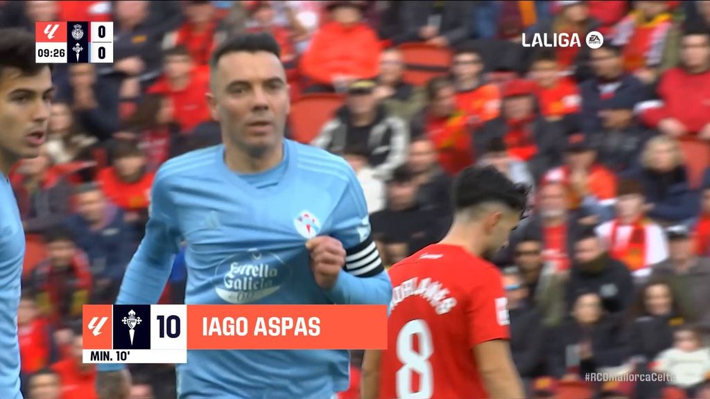 Mallorca 0-1 Celta: Gol de Aspas