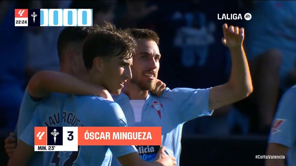 Celta 1-1 Valencia: Gol de Mingueza