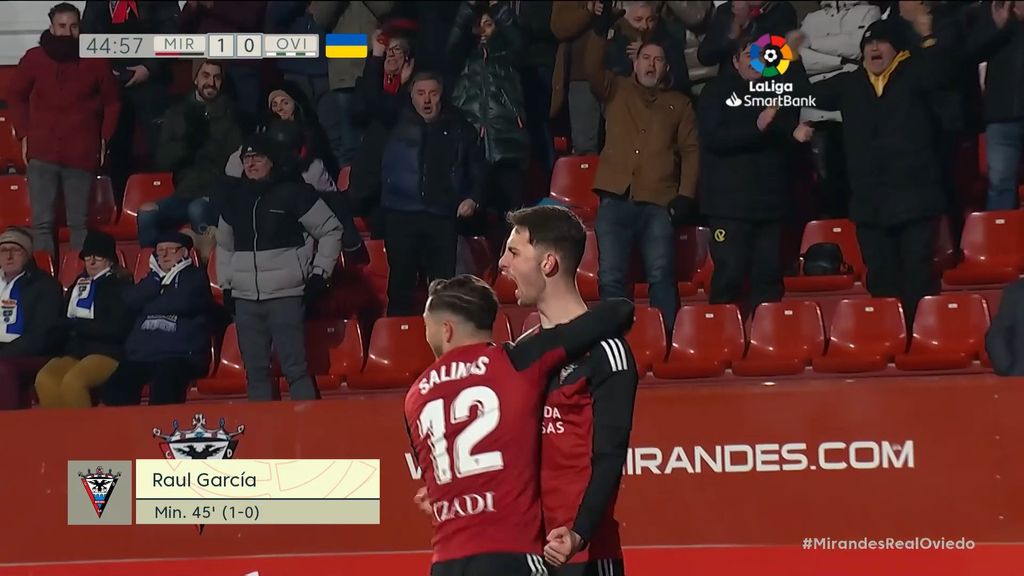 Mirandés 1-0 Oviedo: Gol de Raúl García