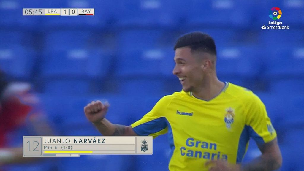 Las Palmas-Rayo Vallecano: Gol 1-0 Narváez (jornada 21)