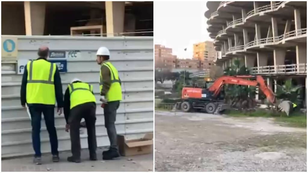 Vuelven los obreros al Nou Mestalla