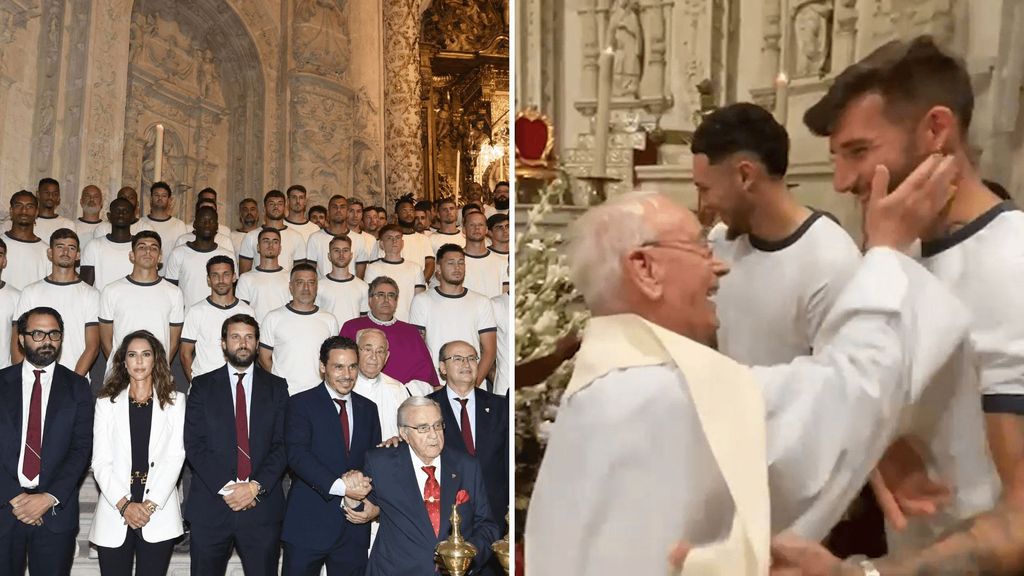 El Sevilla realiza su ofrenda floral anual a la Virgen de los Reyes