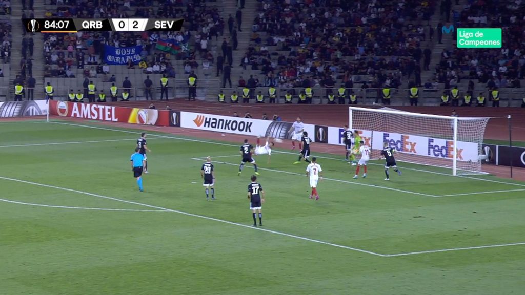 Qarabag-Sevilla: Gol, 0-3 Óliver Torres (UEFA Europa League)