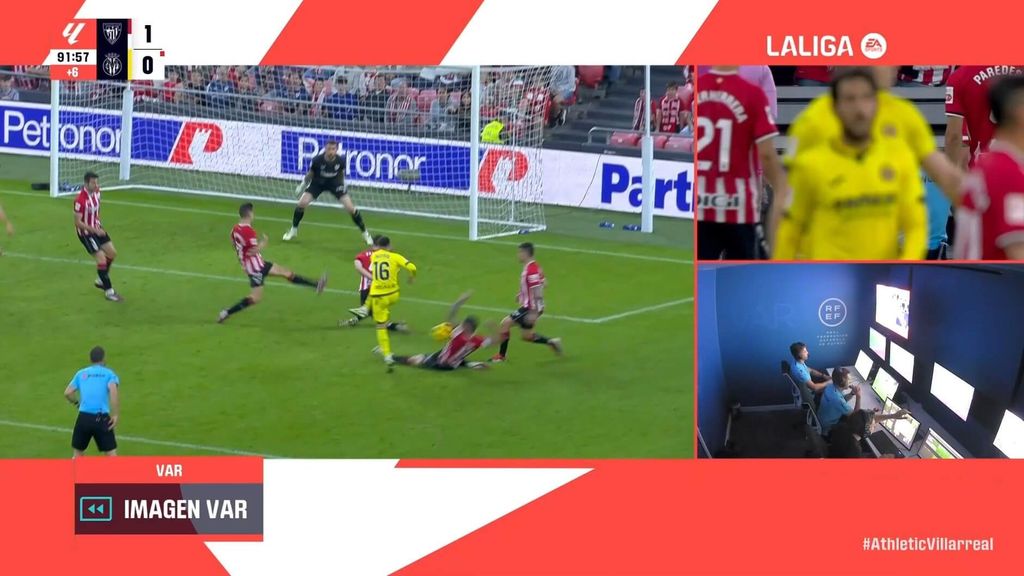 Athletic Club-Villarreal: el polémico penalti por mano contra el Athletic