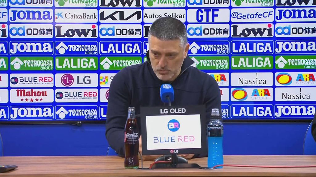 García Pimienta, en la rueda de prensa posterior al Getafe-Sevilla