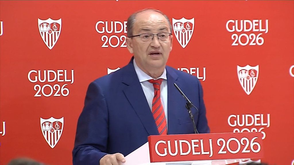(Mediaset) Pepe Castro contesta a Monchi durante el acto de renovación de Gudelj