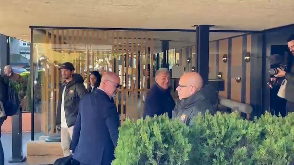 Así fue la llegada de Joan Laporta a su hotel en Bilbao