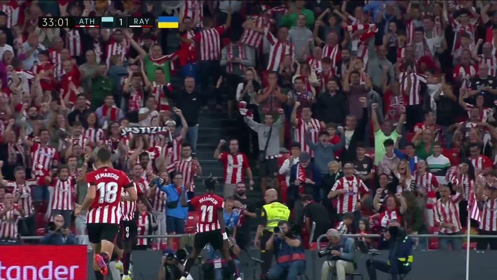 Athletic 3-1 Rayo: gol de Nico Williams