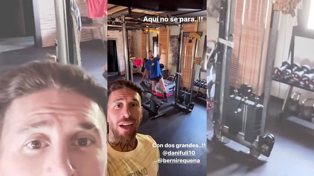 El entrenamiento de Sergio Ramos y Dani Ceballos en el gimnasio