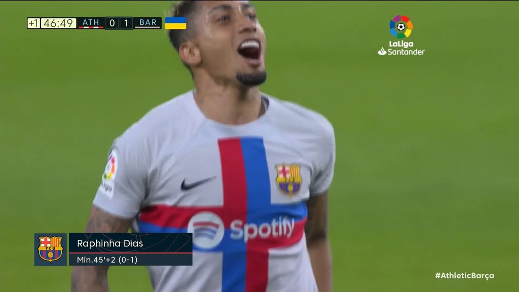 Athletic 0-1 Barcelona: Gol de Raphinha
