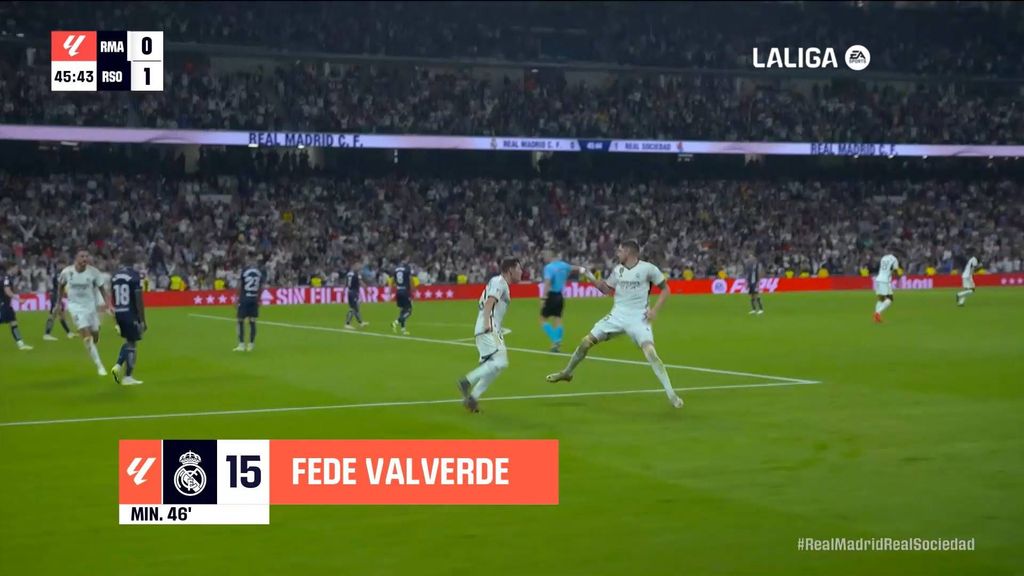 Real Madrid 1-1 Real Sociedad: Gol de Valverde