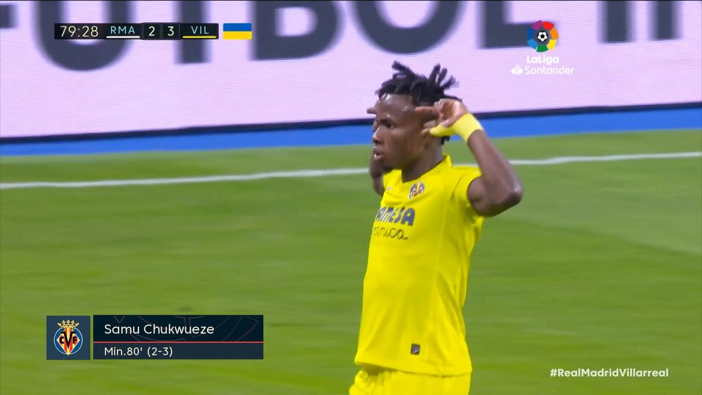 Real Madrid 2-3 Villarreal: Gol de Samu Chukwueze