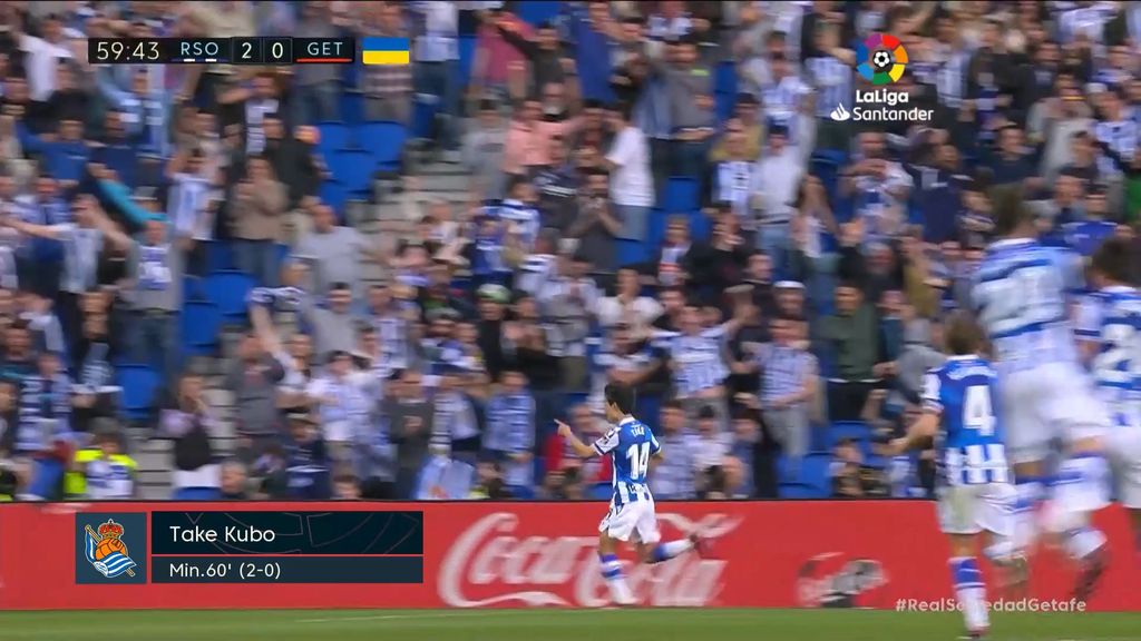 Real Sociedad 2-0 Getafe: Gol de Kubo