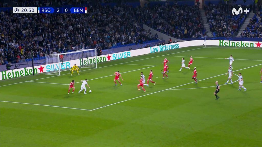 Real Sociedad 3-0 Benfica: Gol de Barrenetxea