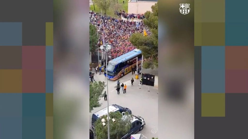 El recibimiento de la afición al Barça para el partido ante el Real Madrid de la Champions femenina