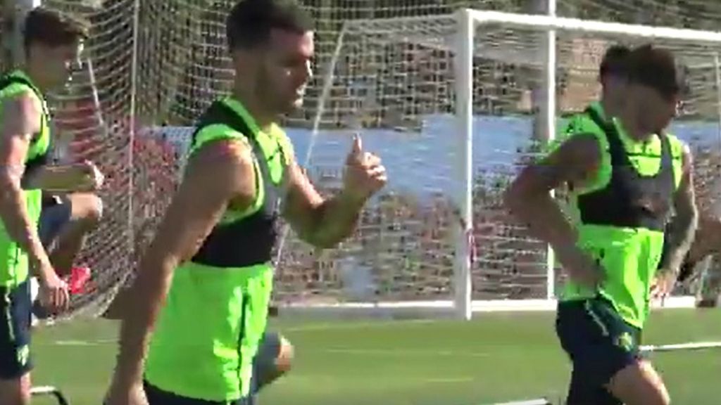 Rober Pier se entrena tras su grave lesión