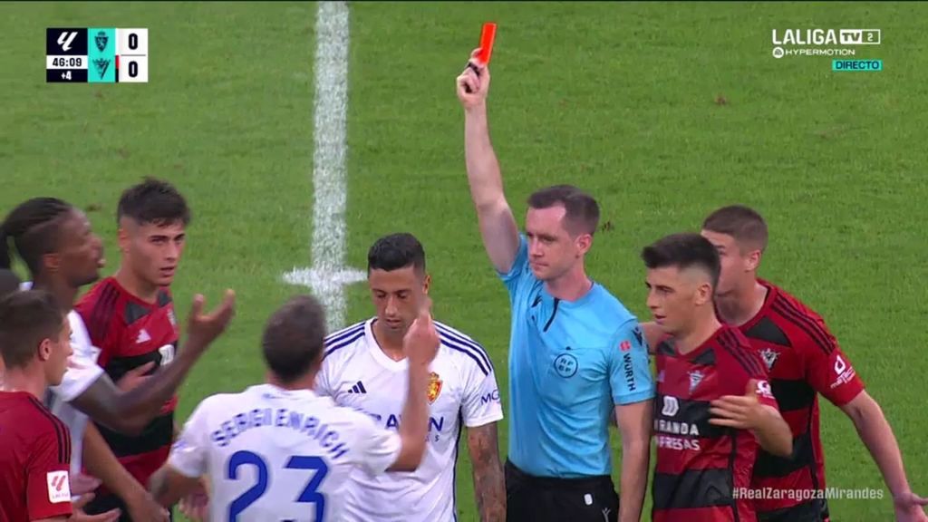 Real Zaragoza 0-0 Mirandés: Expulsión de Sergi Enrich