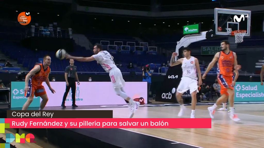 Rudy Fernández y su pillería para salvar un balón