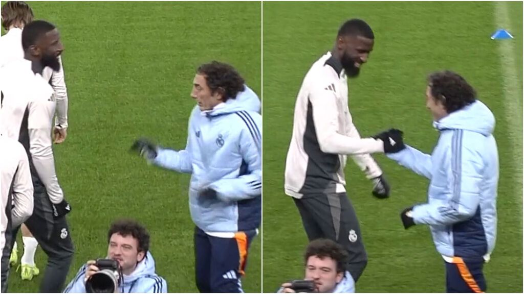 Antonio Rüdiger vuelve a por el utillero Manolín con un susto en el entrenamiento